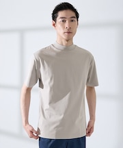 【SMART CLOSET/WEB限定】シルケット天竺 モックネック Tシャツ