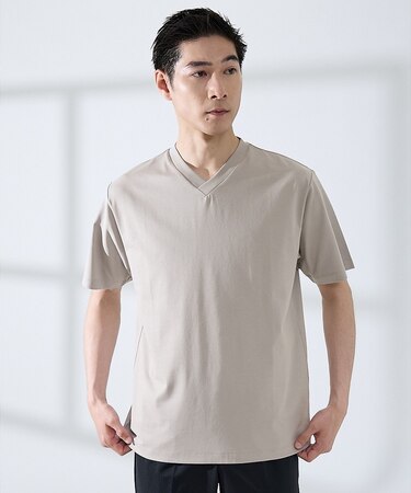 【SMART CLOSET/WEB限定】シルケット天竺 Vネック 半袖Tシャツ
