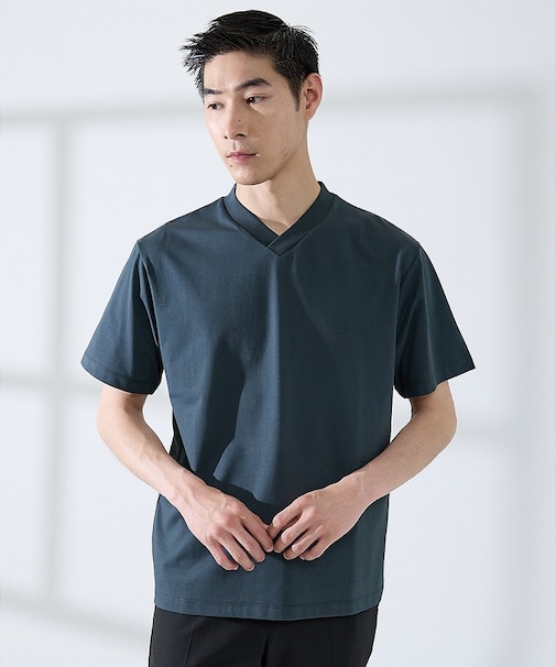【SMART CLOSET/WEB限定】シルケット天竺 Vネック 半袖Tシャツ