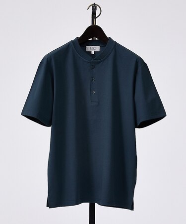 【SMART CLOSET】シルケット天竺 キーヘンリーネック Tシャツ / 接