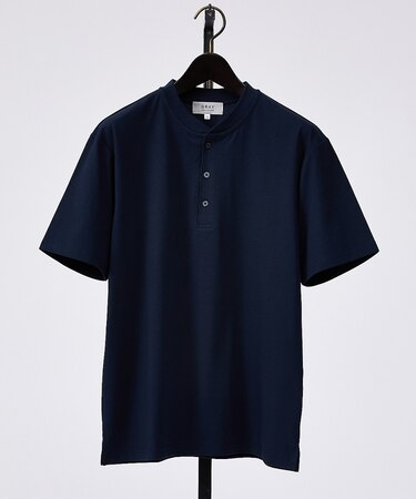 【SMART CLOSET】シルケット天竺 キーヘンリーネック Tシャツ / 接