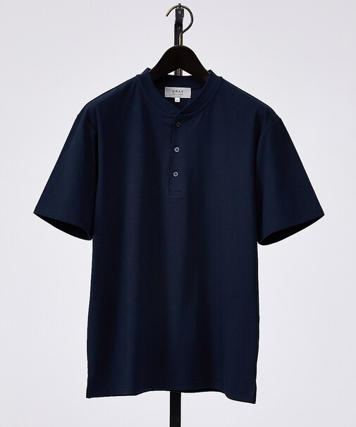 【SMART CLOSET】シルケット天竺 キーヘンリーネック Tシャツ / 接