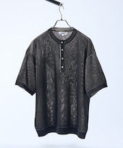 ドライタッチ ヘンリーネック シアーニットTシャツ