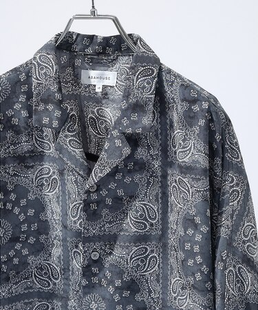 総柄 オープンカラーシャツ / ドルマンスリーブ