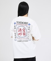 【YOIDORE/ヨイドレ 】刺繍MIX グラフィックプリント クルーネックTシ