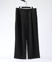ストレッチリネンブレンド　1プリーツワイドパンツ