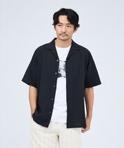 楊柳 オープンカラー 半袖シャツ