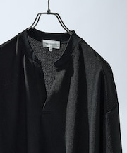 CREPE JERSEY ヘンリーネック スキッパーTシャツ