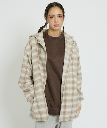 【NANGA / ナンガ】GRID TARTAN FIELD HOOD SHIR