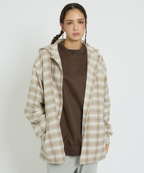 【NANGA / ナンガ】GRID TARTAN FIELD HOOD SHIR