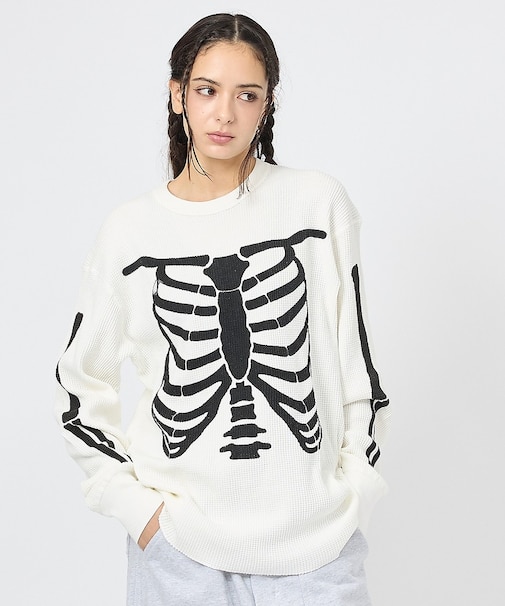 【Healthknit / ヘルスニット】サーマルニット ワッフル ボーンズプリ