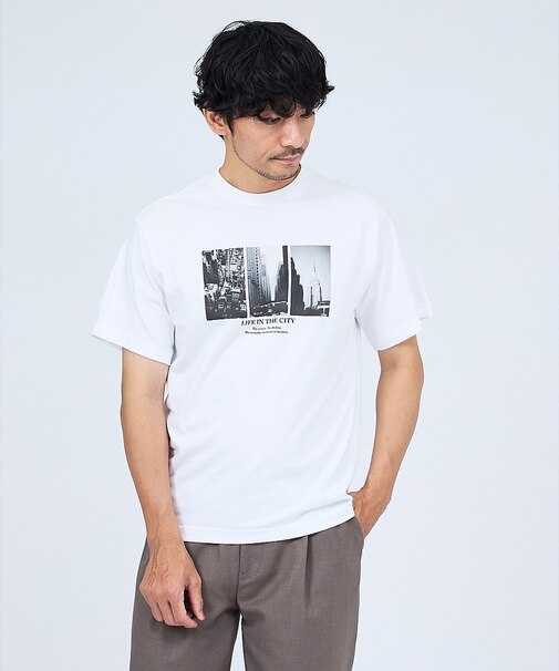 【THE CITY】プリント 半袖Tシャツ