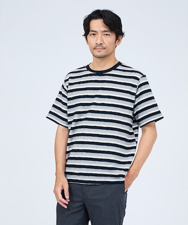 メランジボーダー 半袖Tシャツ