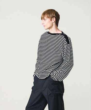 ボートネック フレンチボーダー長袖Tシャツ / ユニセックス