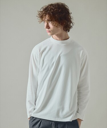 【快適速乾】ALL SEASON COTTON モックネック長袖Tシャツ