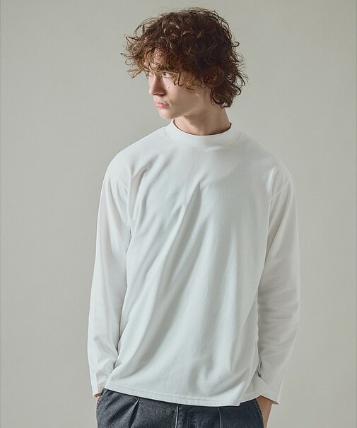 【快適速乾】ALL SEASON COTTON モックネック長袖Tシャツ