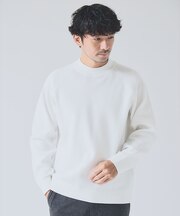 14ゲージ 畦編み モックネック ニット