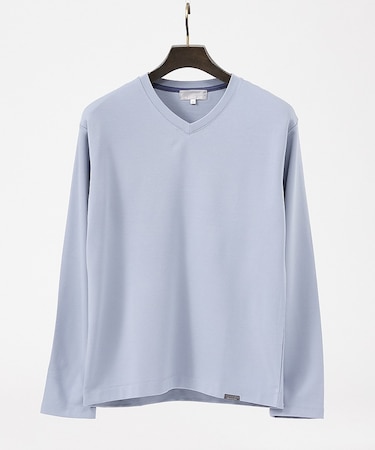 ポンチ Vネック 長袖Tシャツ