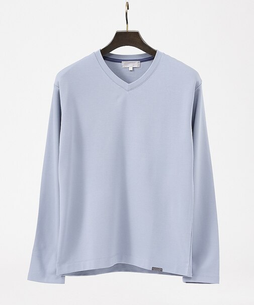 ポンチ Vネック 長袖Tシャツ