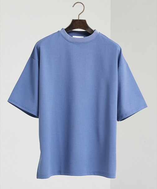 ジョーゼット ドロップショルダー  モックネック 半袖Tシャツ