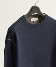 【リバーシブルカラー】14Gコットンニット クルーネックプルオーバー