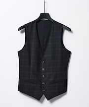 ブラックチェックジレ