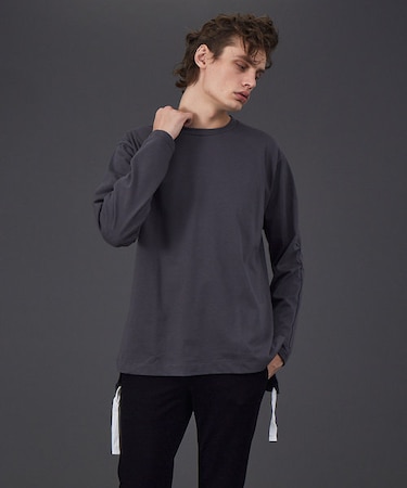サイドスリット長袖 Tシャツ