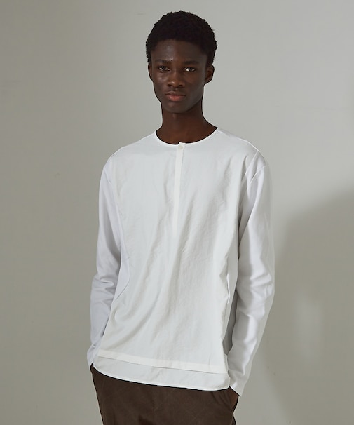フィブリル ヘンリーネック 長袖Tシャツ