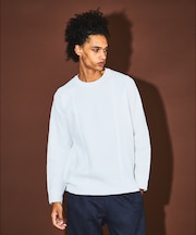 【軽量/ハイストレッチ】サーマル ワッフル 長袖ニット