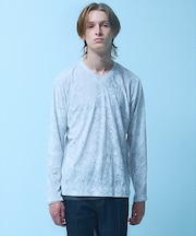 クラッシュベロア Vネック 長袖Tシャツ