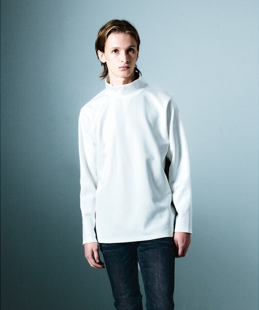 サイドライン ハイネック 長袖Tシャツ