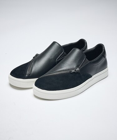 スイッチング ジップレザー スニーカー