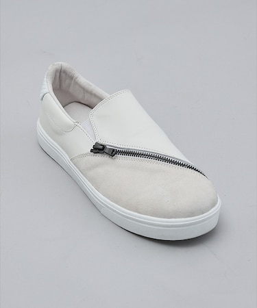 スイッチング ジップレザー スニーカー