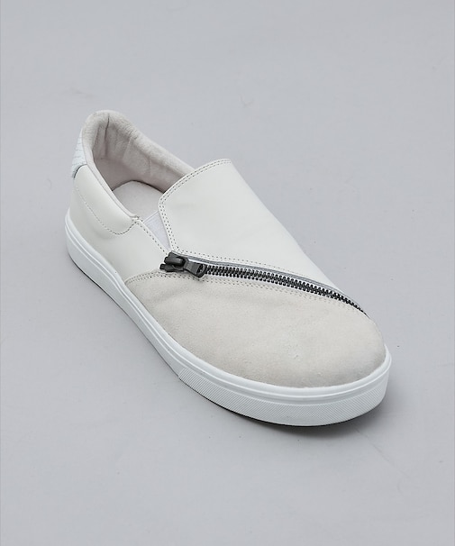 スイッチング ジップレザー スニーカー