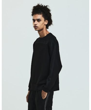 コンビネーション スエード 長袖Tシャツ