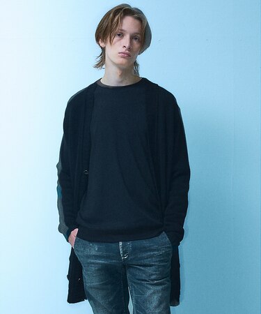 ダメージ ニットカーディガン