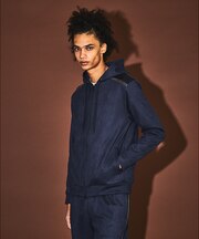 【セットアップ対応】ストレッチ スウェード ジップ パーカー