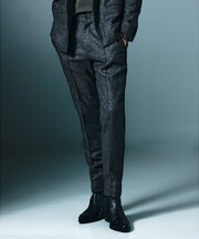 【セットアップ対応】グリッター ツイーディ テーパードスラックス