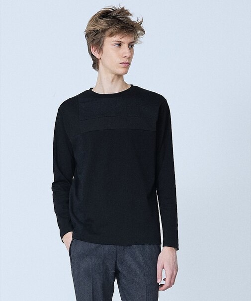 【3素材コンビ】コンビネーション 長袖 Tシャツ