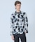 【フラワー柄】長袖 プリント シャツ