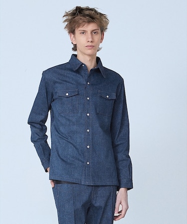 【セットアップ対応】長袖 デニムシャツ