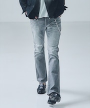 【プリント】フレア デニム パンツ