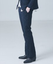 【セットアップ対応】幾何学柄 ジャガード フレアパンツ