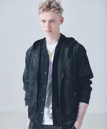 【セットアップ対応】リーフ柄　ジップ パーカー