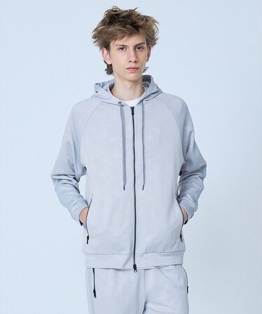 【セットアップ対応】リーフ柄　ジップ パーカー