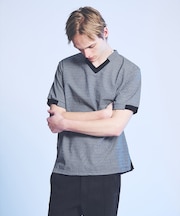 フィンリーチェック ジャガード VネックTシャツ