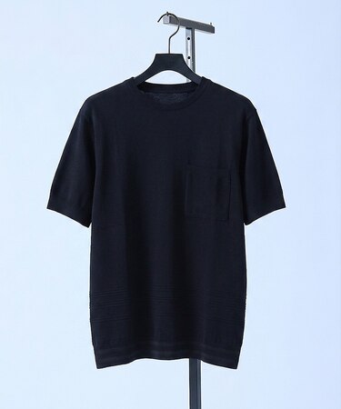 【シルケットコットン】セーターマシーン  クルーネック ニットTシャツ