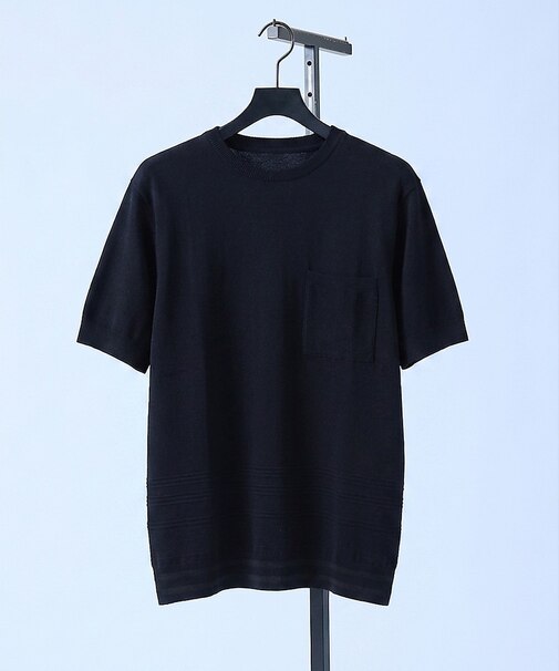 【シルケットコットン】セーターマシーン  クルーネック ニットTシャツ