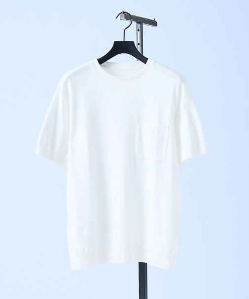 【シルケットコットン】セーターマシーン  クルーネック ニットTシャツ