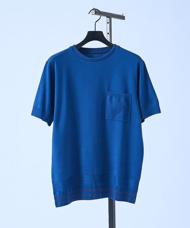 【シルケットコットン】セーターマシーン  クルーネック ニットTシャツ